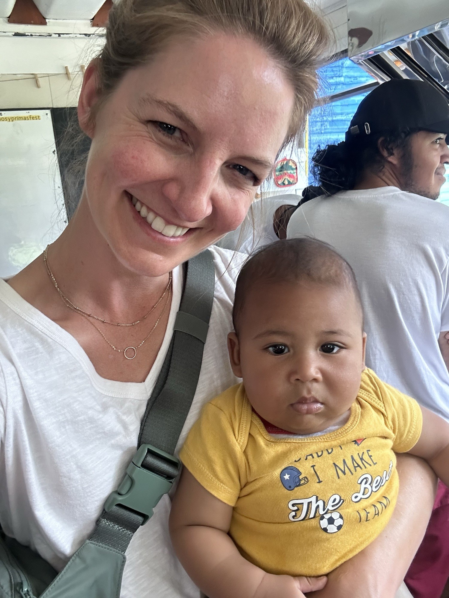 Becca Garber snuggles a baby on a mission trip to Colombia