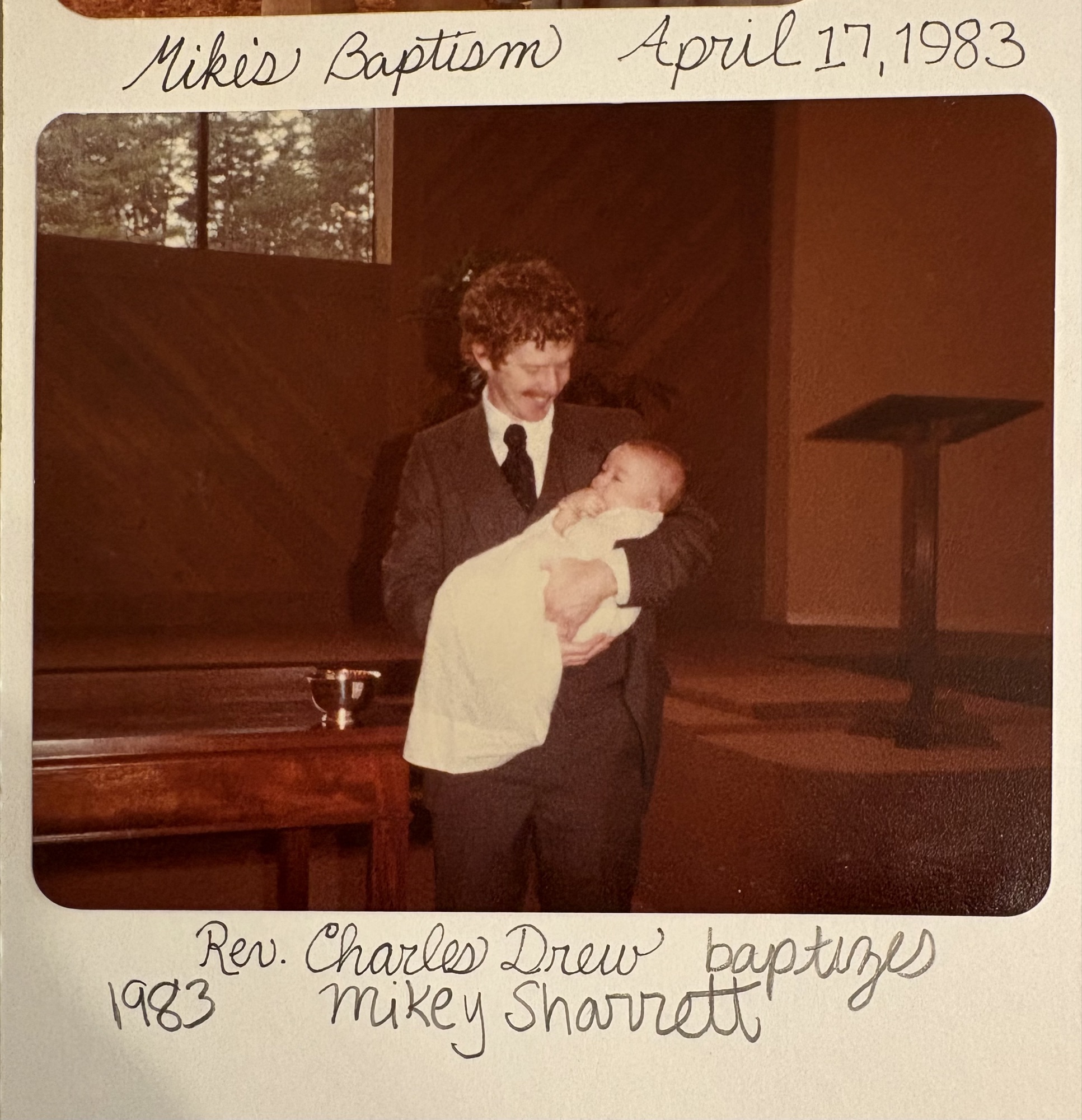 Mikey Sharrett’s baptism, with Charlie Drew