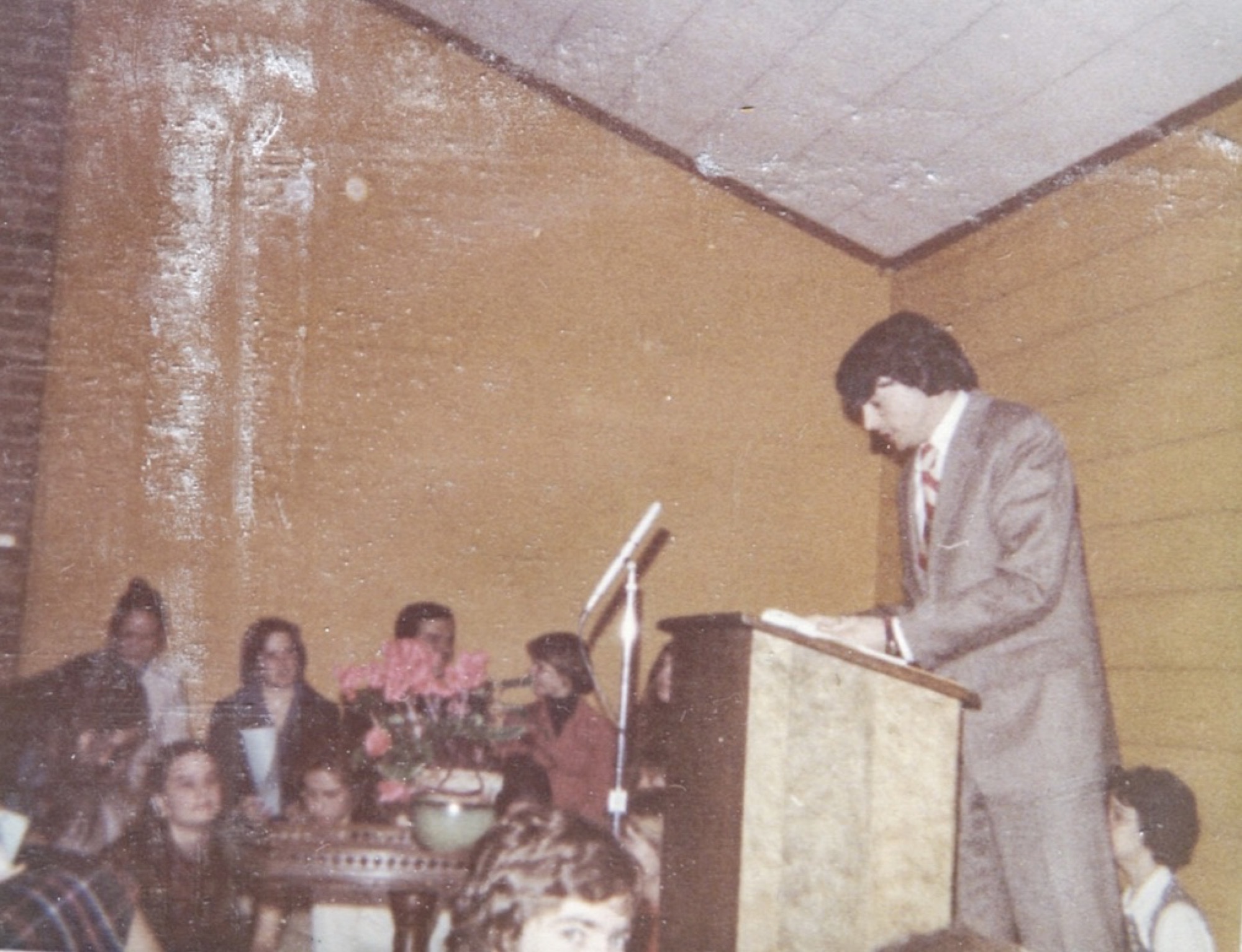 Founding Pastor Skip Ryan at the first service